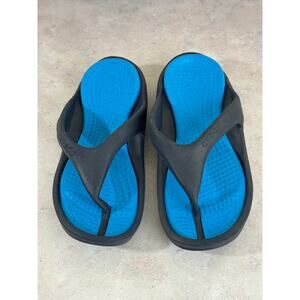 Crocs Unisex Athens Sandal Sz 4 Mens/6 Womens Navy Blue/Lt Blue Thong Flip Flops